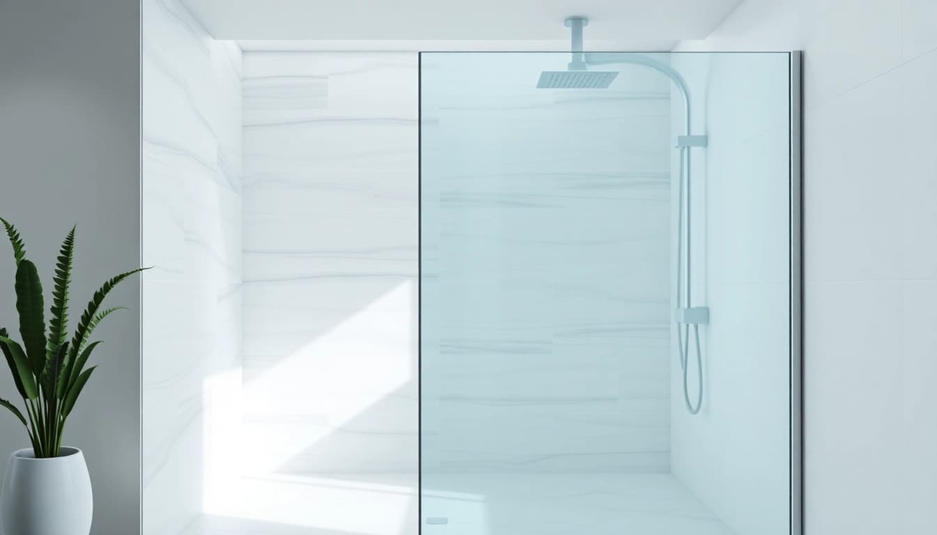 Enhance your bathroom with a stunning semi-frameless shower screen, featuring sleek design and elegant finish.