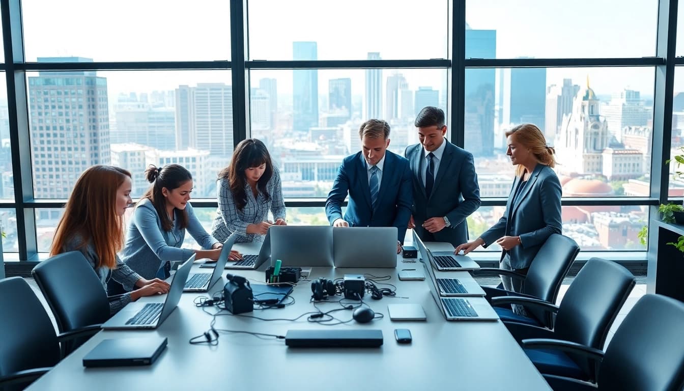 Collaboration among Fredericksburg IT Companies in a modern office setting.