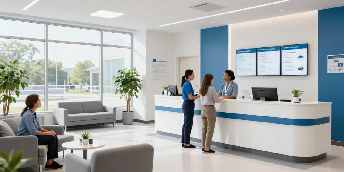 Health insurance for truck drivers: Trustworthy healthcare services and patient care in a modern clinic environment.