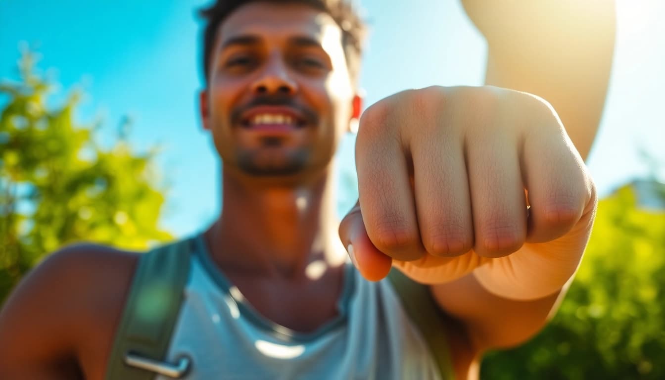 Enhance your wellness journey with the Health Ring, showcased on a person exercising outdoors.