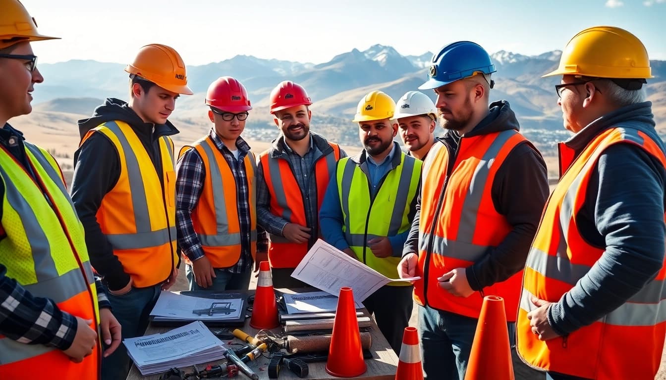 Construction safety training Colorado showing workers actively participating in a hands-on training session.