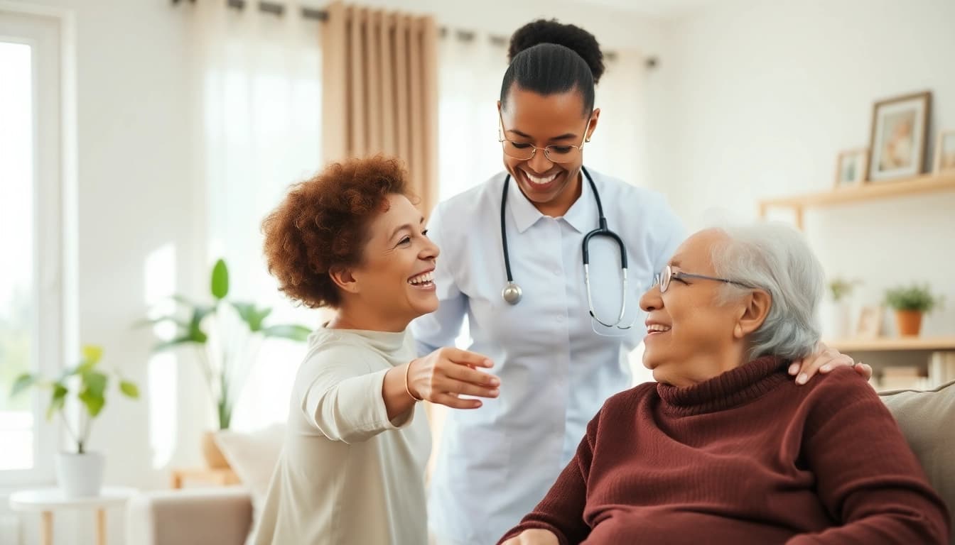 Engaging senior care Austin TX session highlights compassion between caregiver and elderly.