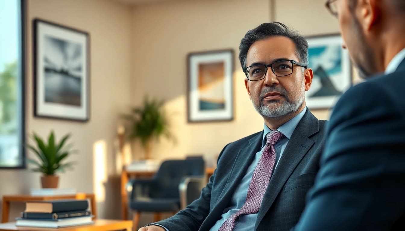 Meet certified psychiatrist India in a warm office setting providing expert counseling.
