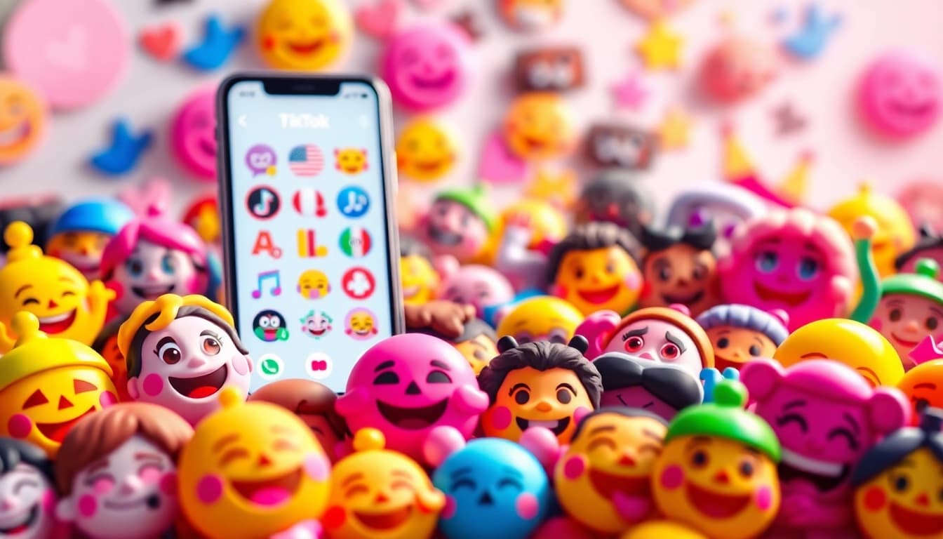 Engaging display of TikTok emojis reflecting creativity and expression.