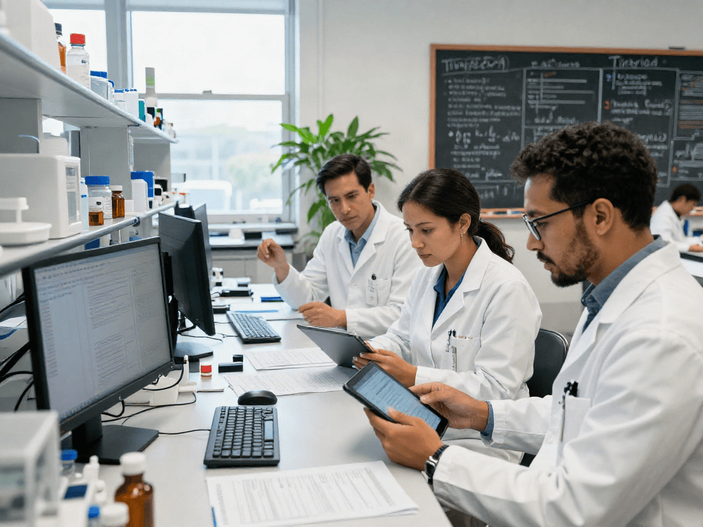 Tirzepatide research California team collaborating in a modern lab.