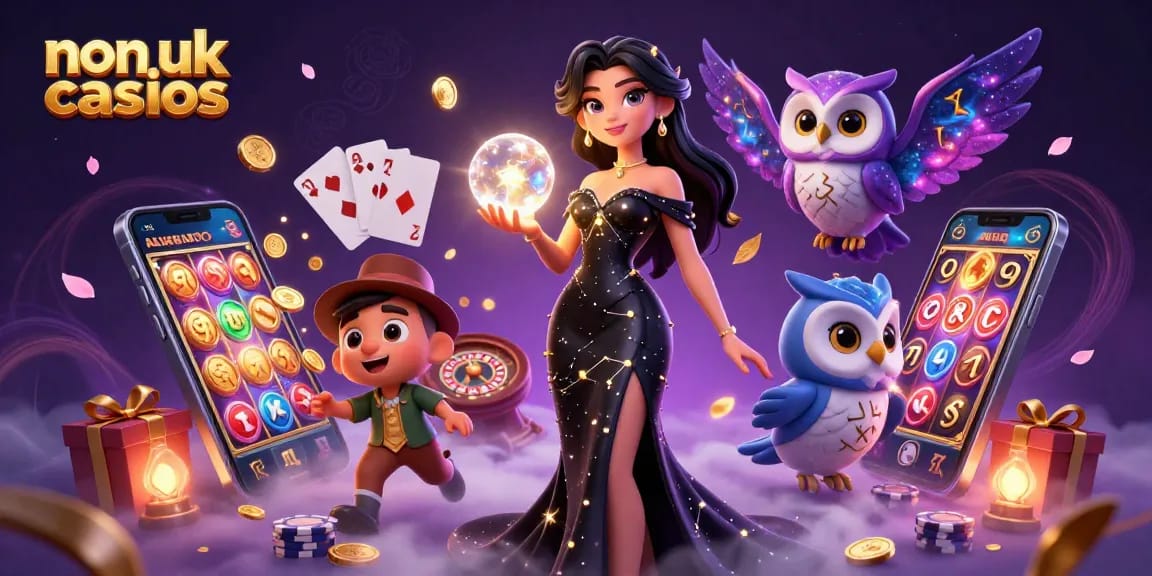 Experience the excitement of non uk casinos with dynamic slot games and mystical elements in a 3D scene.