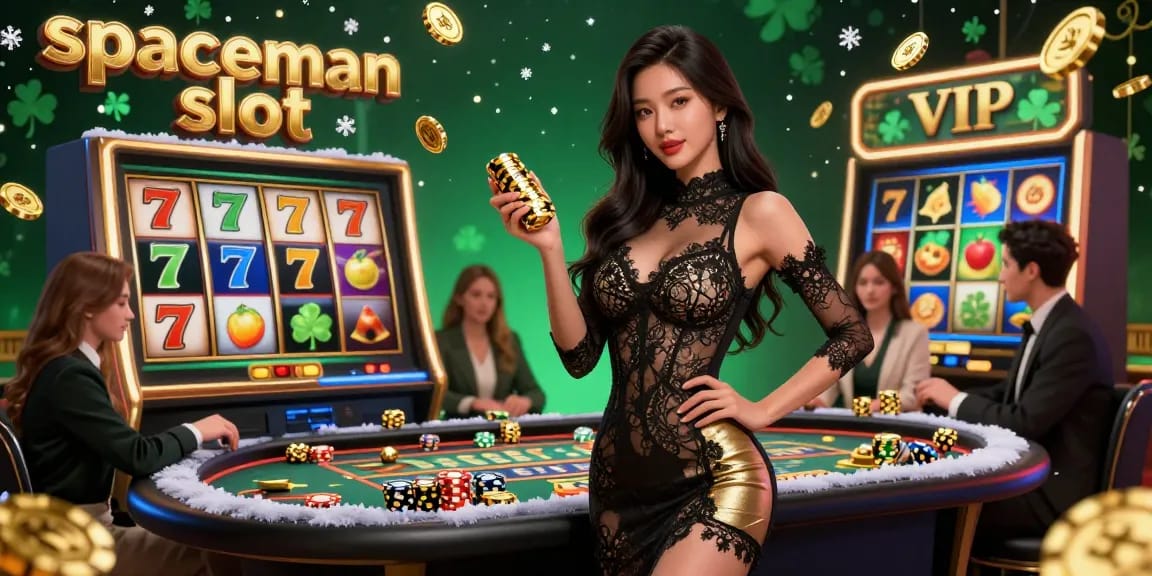 Experience thrilling gameplay with spaceman slot at an exciting casino scene filled with vibrant energy and elements.
