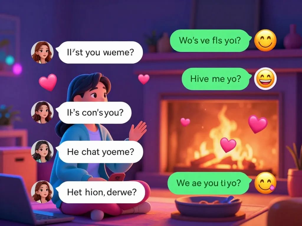 Engaging NSFW AI chat environment with animated avatar and flirty dialogues.