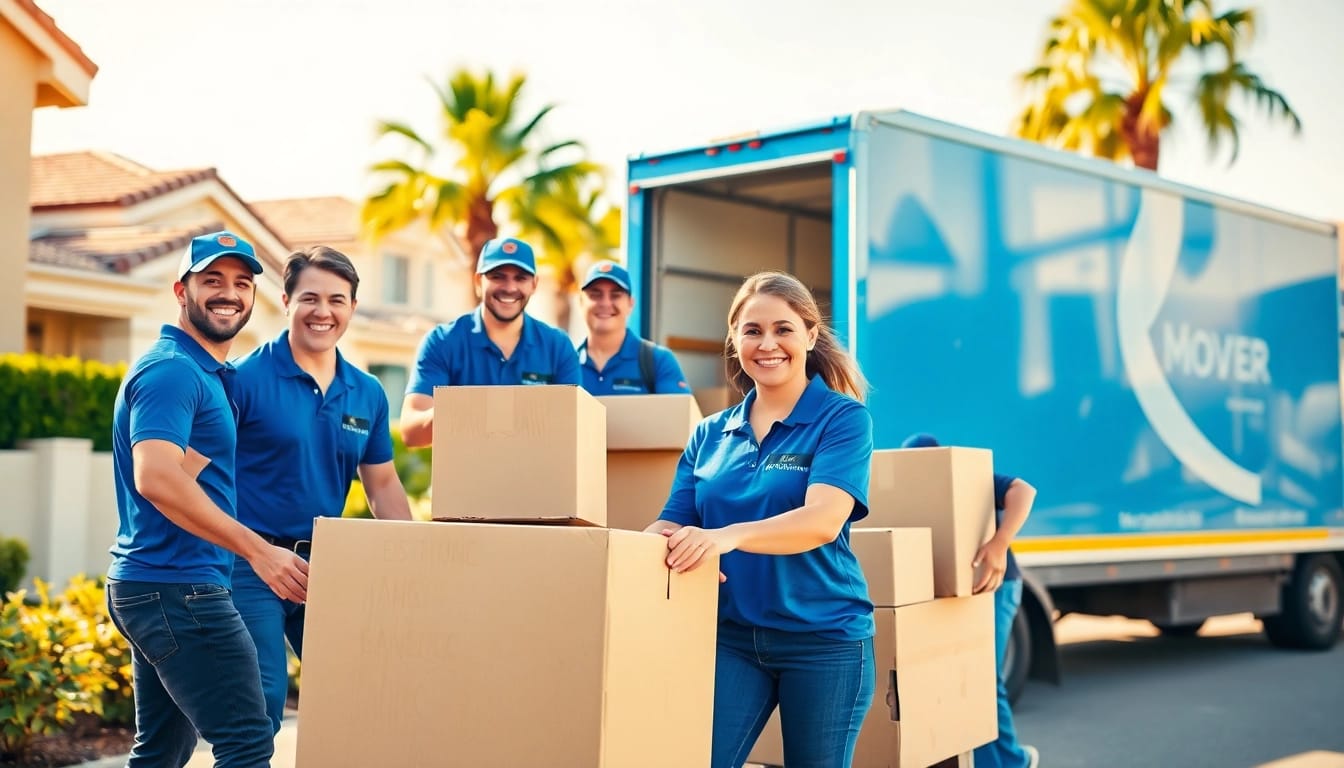 San Diego Mover team efficiently loading a truck in sunny neighborhood