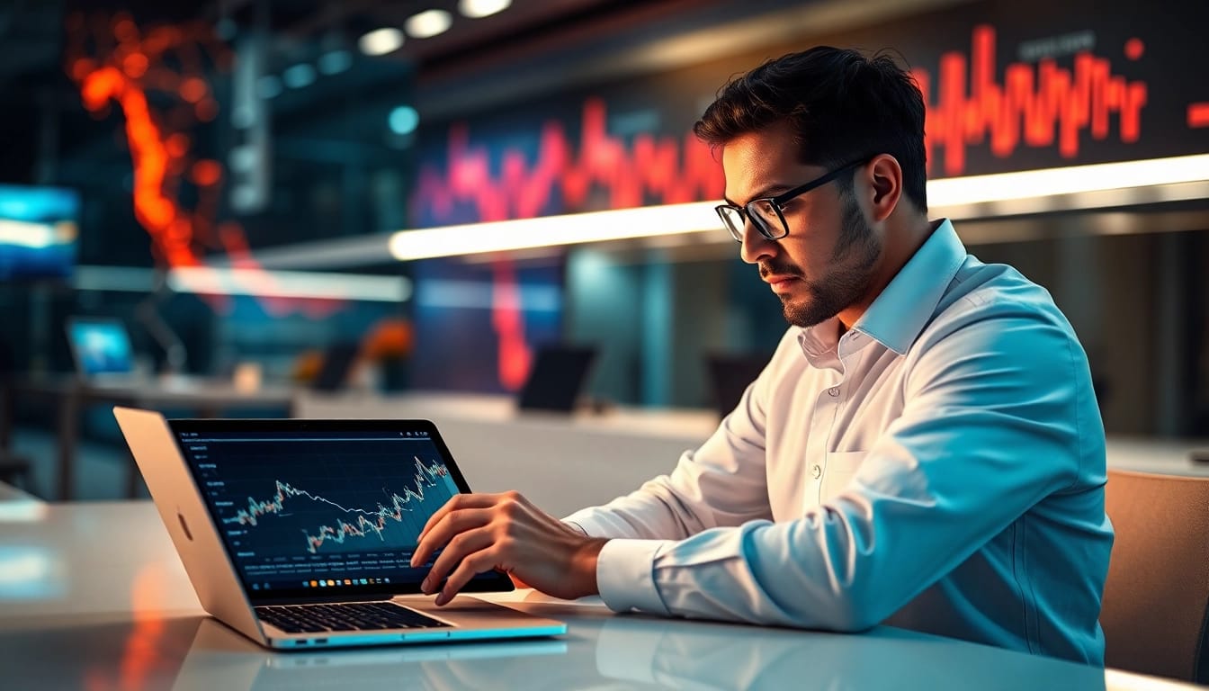 Analyze technology trends with an expert in a modern workspace.