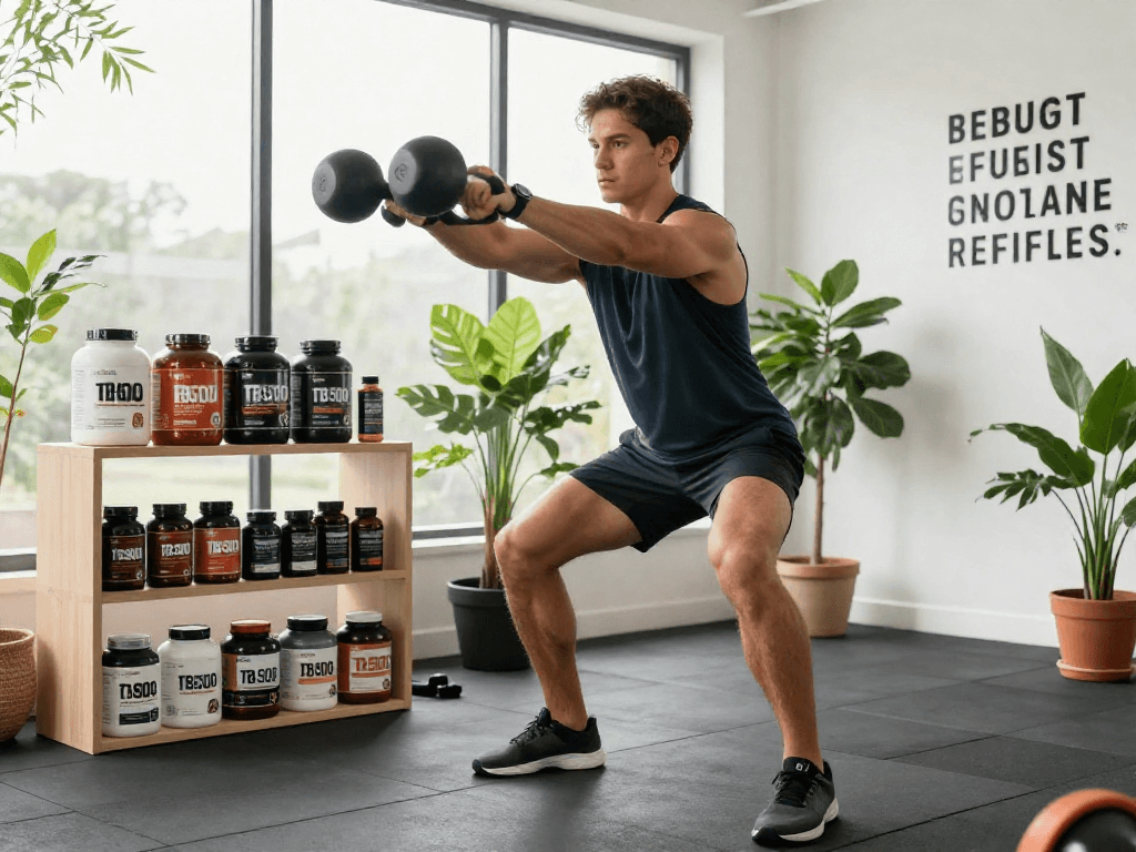 Maximizing TB 500 benefits through a dynamic fitness session in a modern gym environment.