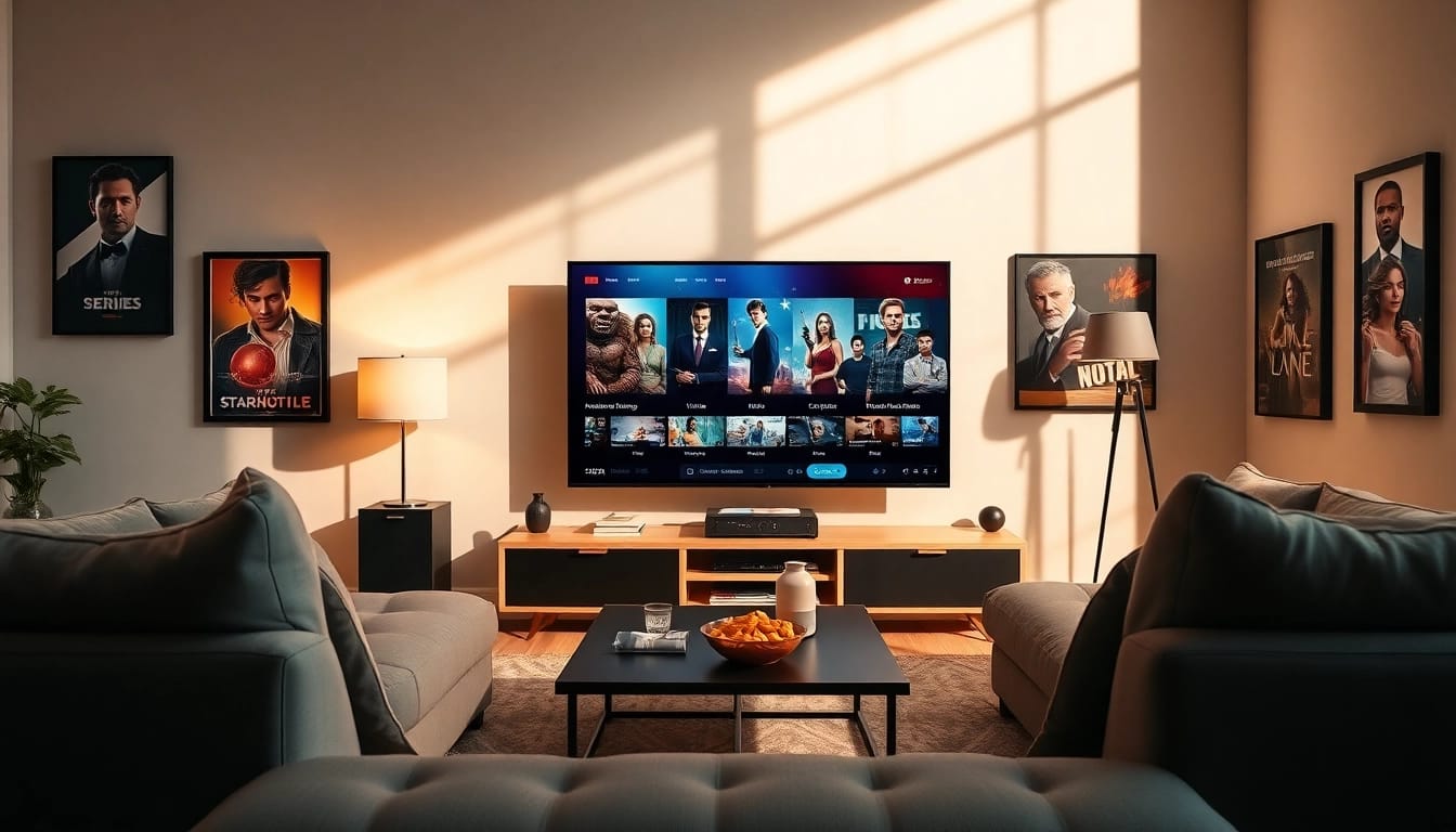 Watch full episodes online in a cozy home entertainment setup with modern decor.