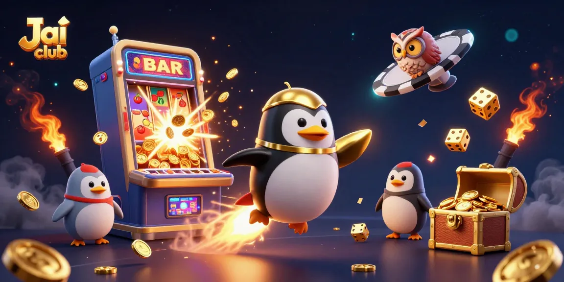 Experience thrilling gameplay at Jai club with a golden penguin racing towards a jackpot adventure!