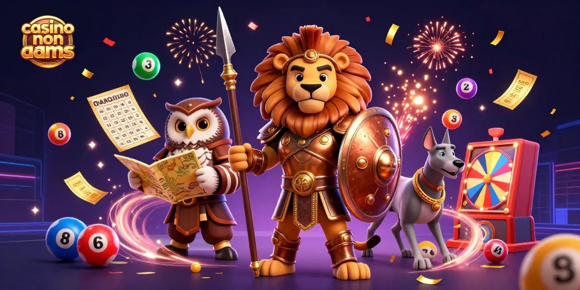 Scena coinvolgente di un casinò non AAMS con personaggi vivaci ed elementi di gioco animati.