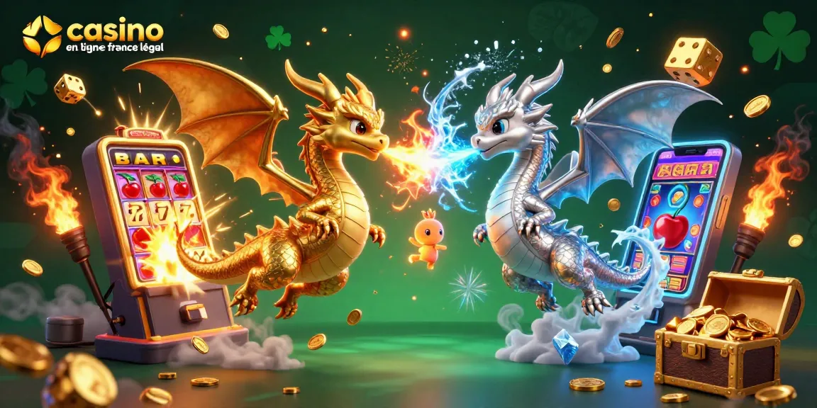 Découvrez le monde du casino en ligne France légal avec des dragons légendaires et des machines à sous en action.