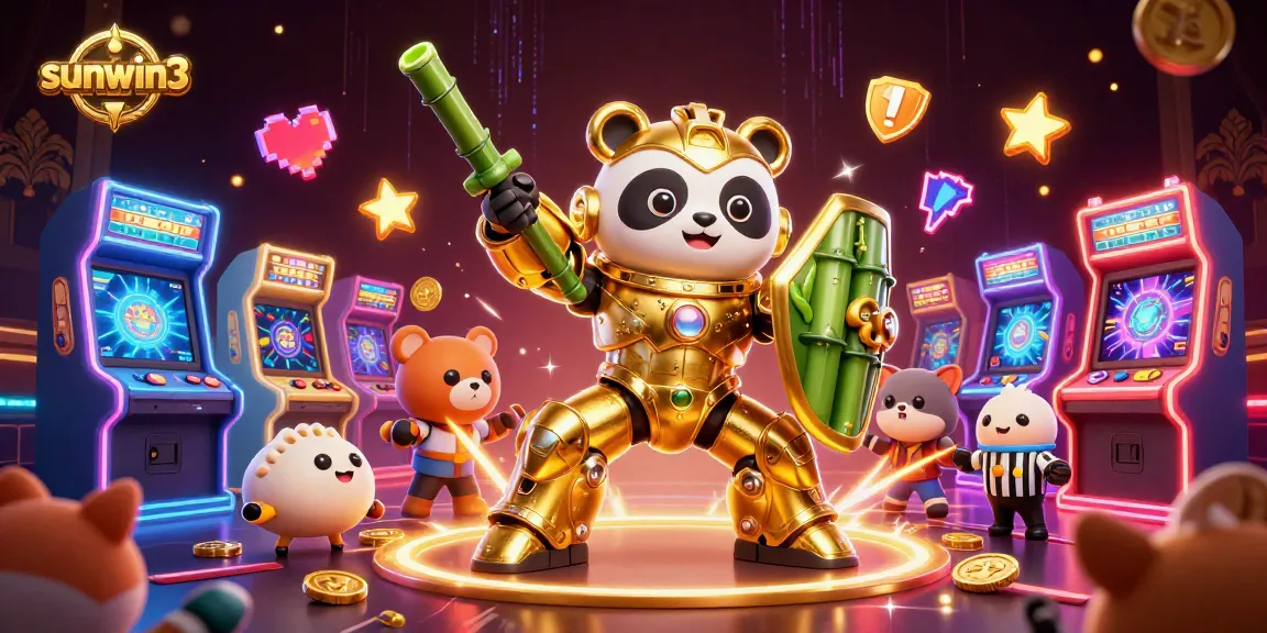 Experience the thrilling action of sunwin3 with a vibrant casino-themed 3D illustration.