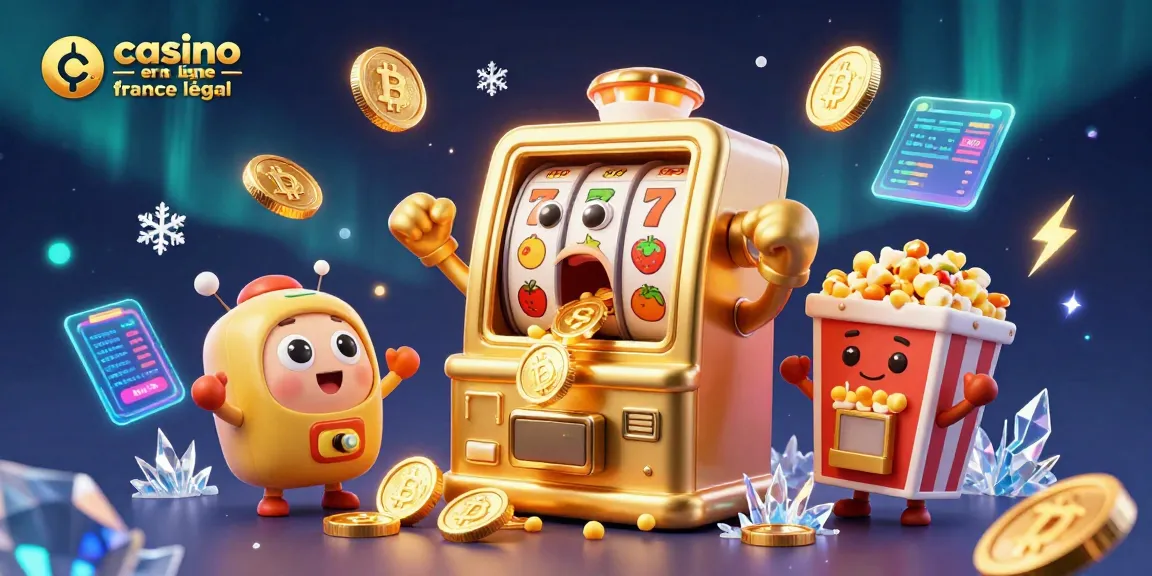 Casino en ligne France légal : une machine à sous dorée réalisant un jackpot entourée d'éléments de jeu