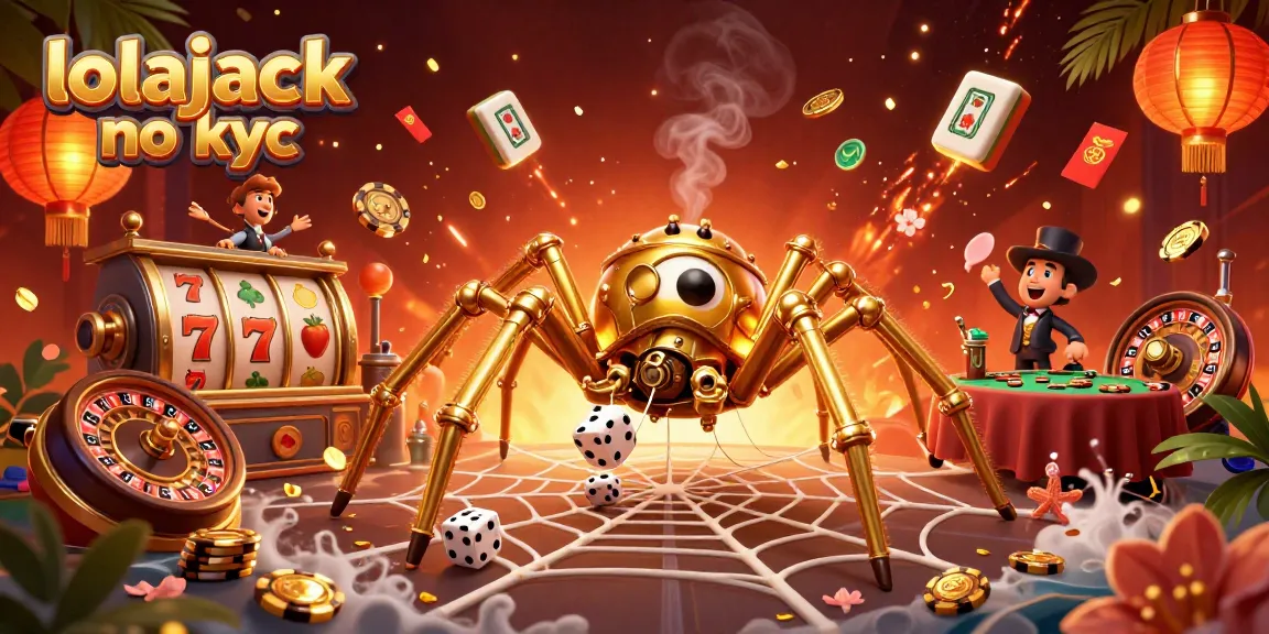 Engage with lolajack no kyc in a vibrant steampunk casino scene filled with rich gambling elements.