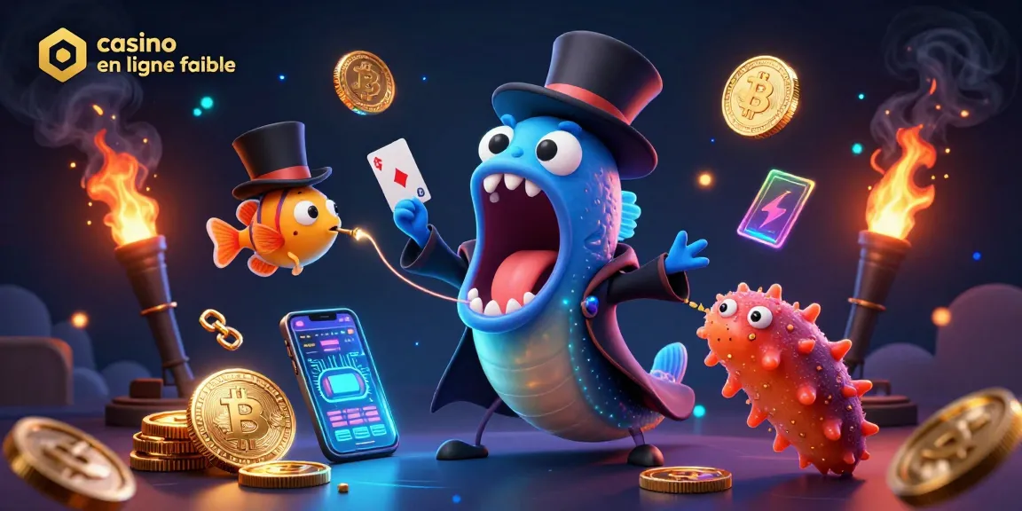 Admirez la magie du casino en ligne fiable avec un poisson-lanternes et une anguille dans un acte de magie sous-marin.