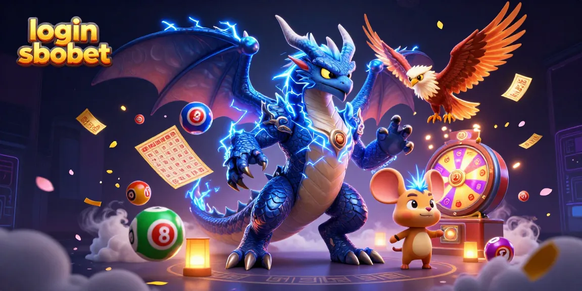 Join the action with login sbobet in this vibrant fantasy casino illustration, featuring dynamic game elements.