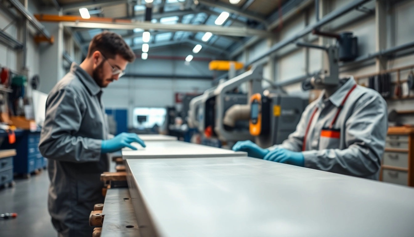 GRP Manufacturer showcases skilled technicians at work in a modern workshop.