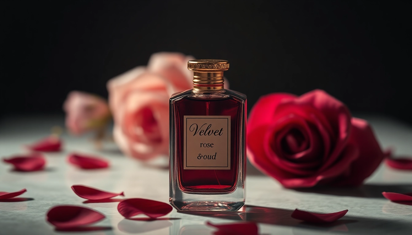 Experience luxury with Velvet rose & oud fragrance captured in an elegant, close-up composition.