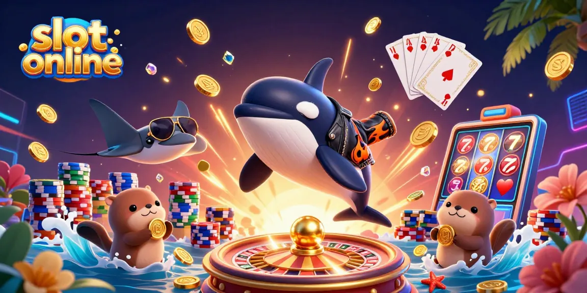 Permainan slot online menyenangkan dengan koin emas, cetakan kismet, dan karakter ceria di dalamnya.