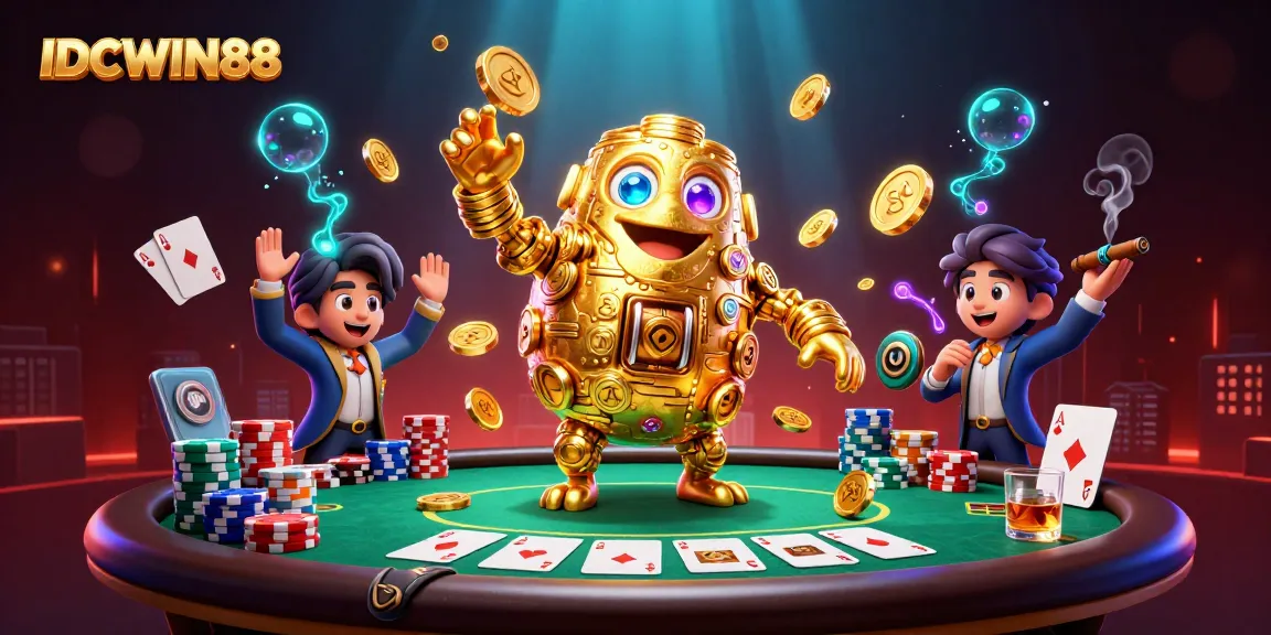 Win big with IDCWIN88's vibrant scatter gameplay on a rich 3D casino scene.