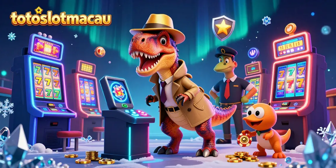 Win big at totoslotmacau with a lively, cartoon scene featuring slot machines and playful characters.