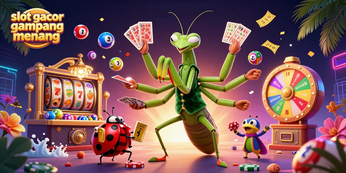 Slot gacor gampang menang dengan karakter unik dalam ilustrasi 3D penuh warna dan detail yang dinamis