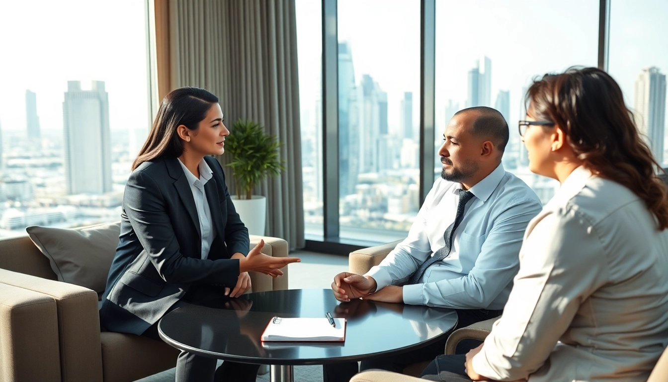 Consultation by a top psychiatrist in dubai in a modern office setting.