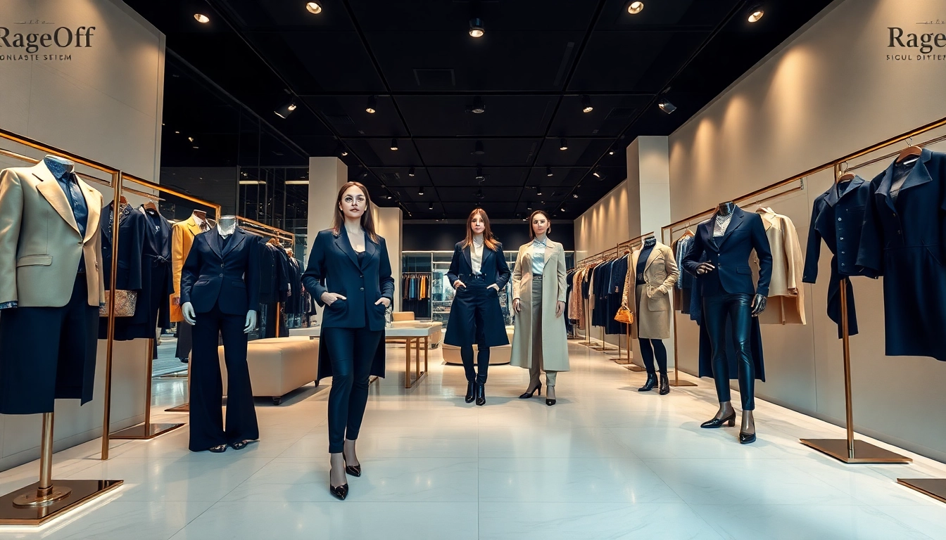 Discover the luxury and elegance of the RageOff signature collection showcased in a stunning fashion showroom.