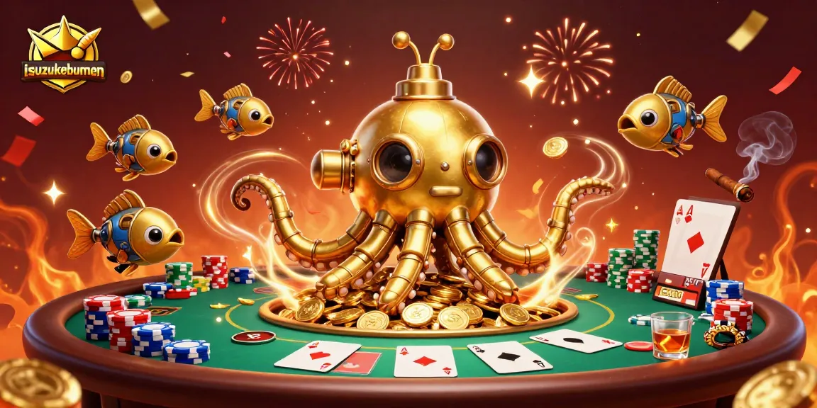 Experience the thrill of isuzukebumen as the golden kraken submarine battles through golden coins and poker excitement