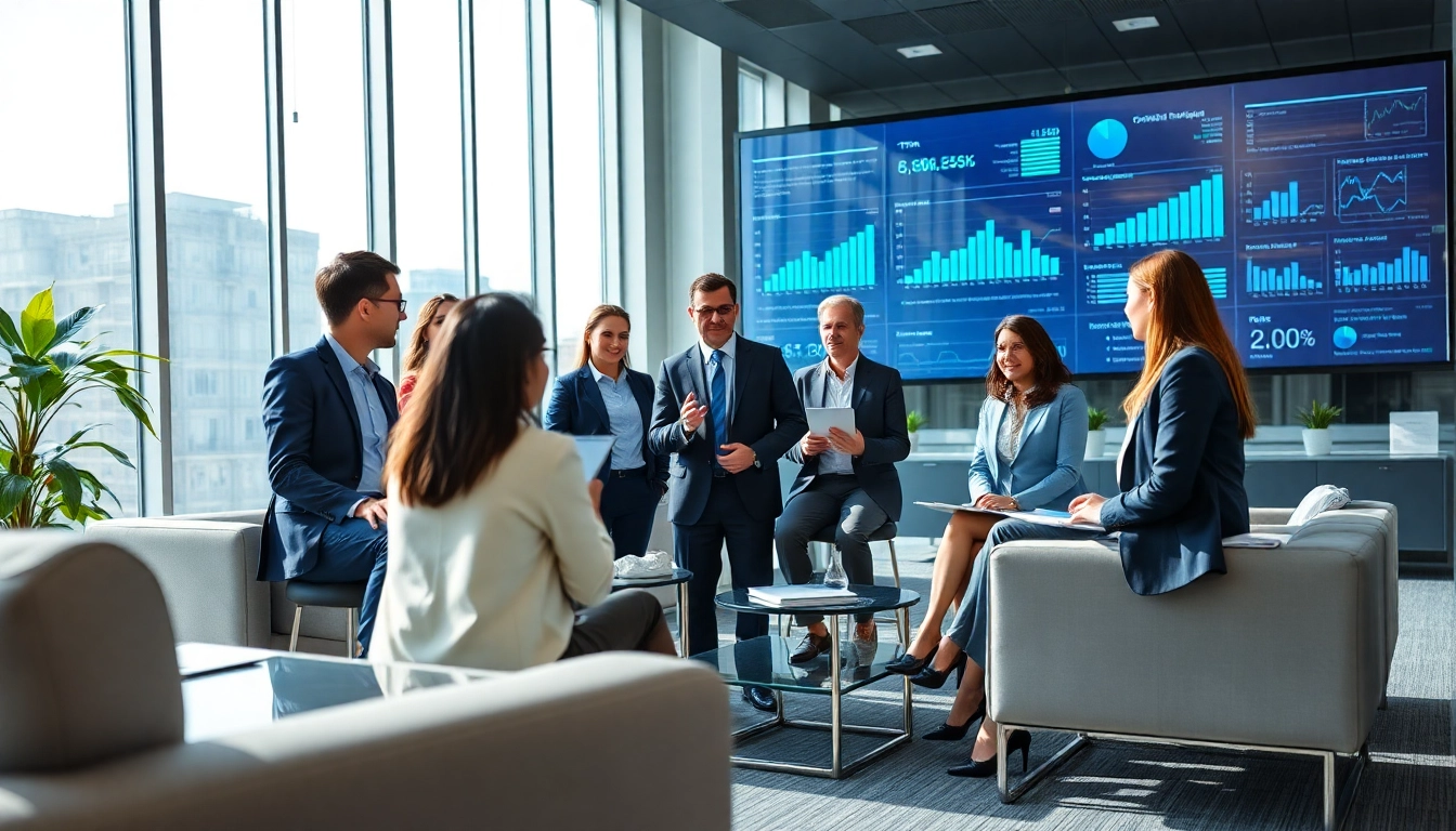 Corporate Tax Services team collaborating in a modern office setting, showcasing professionalism and innovation.
