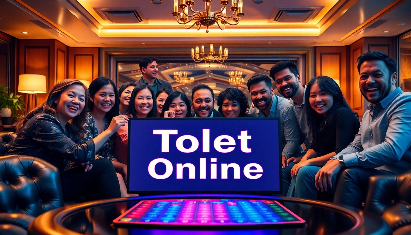 Merayakan momen kemenangan togel online dengan kerumunan yang bersemangat.