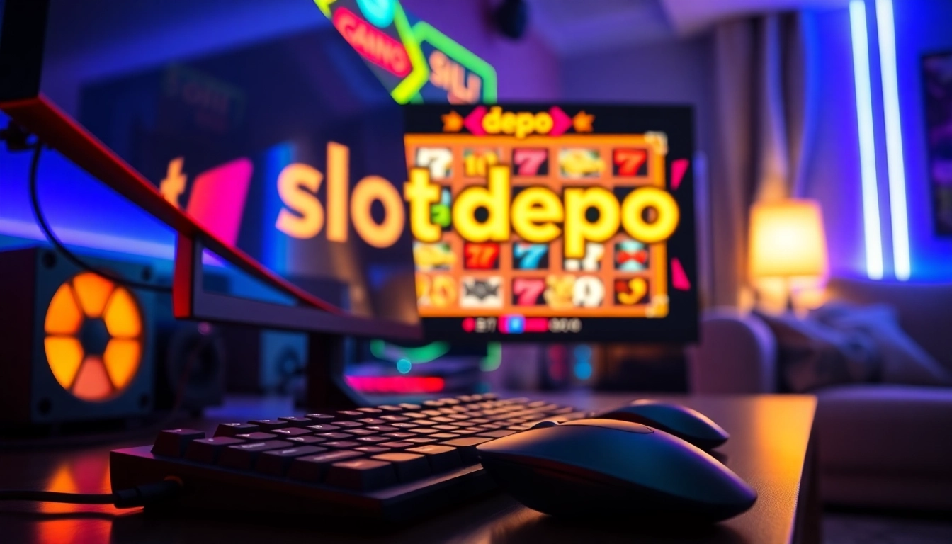 Menangkan slot depo 1k di permainan yang penuh warna dan menarik dengan keyboard gaming menyala.