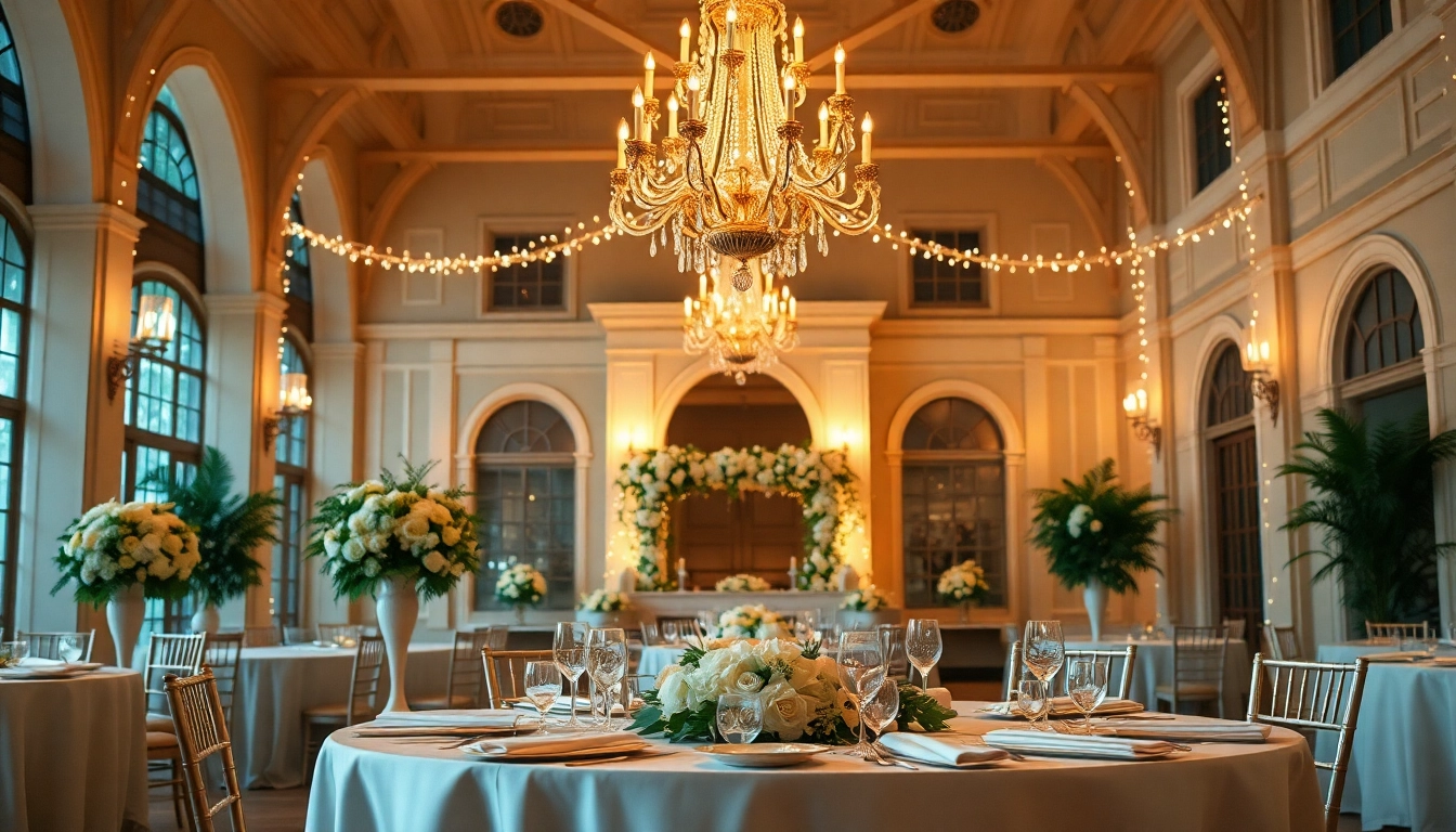 Beautiful reception setup at Jacksonville Wedding Venue featuring elegant decor.