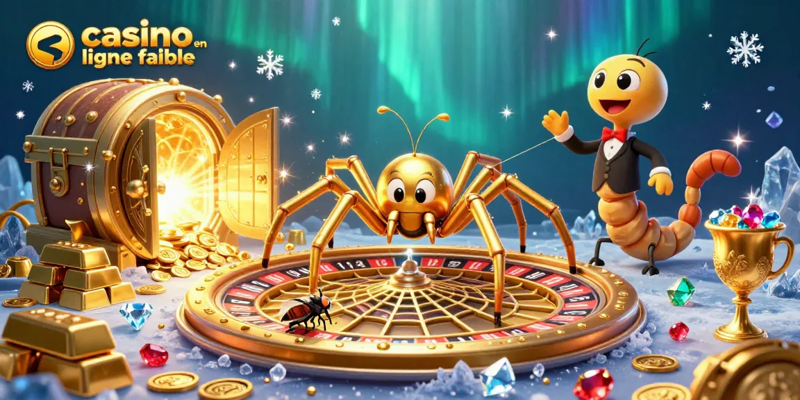Pariez dans un casino en ligne fiable avec une araignée dorée illustrée au milieu de richesses.