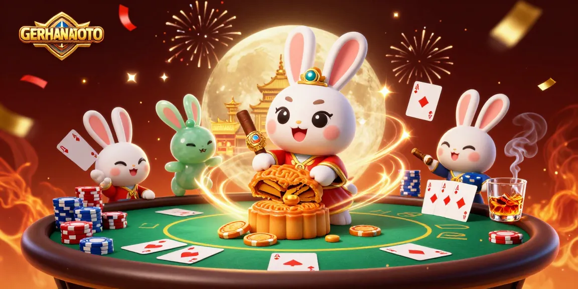 GERHANATOTO menampilkan kelinci bulan dan chip poker dalam suasana meriah dan menguntungkan.