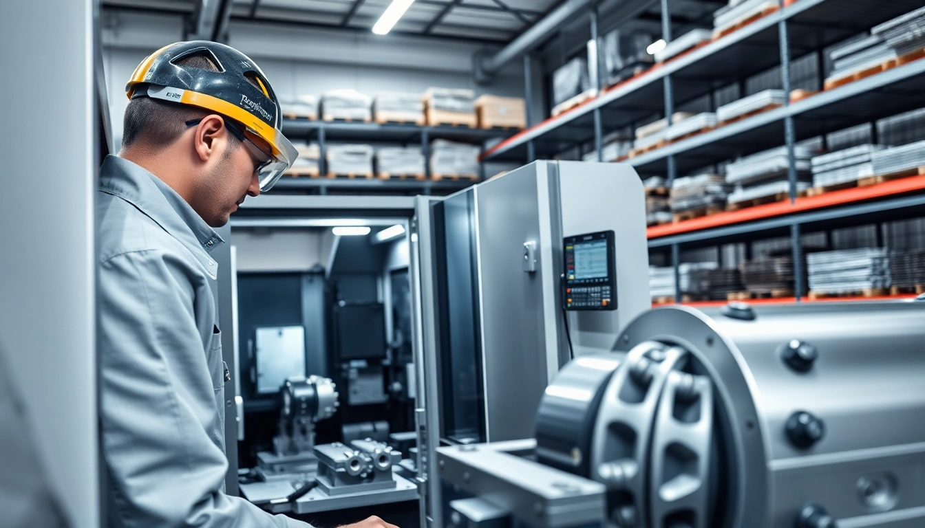 Showcasing Chiheng Custom CNC Machining with precision machinery and an operator overseeing metal crafting.