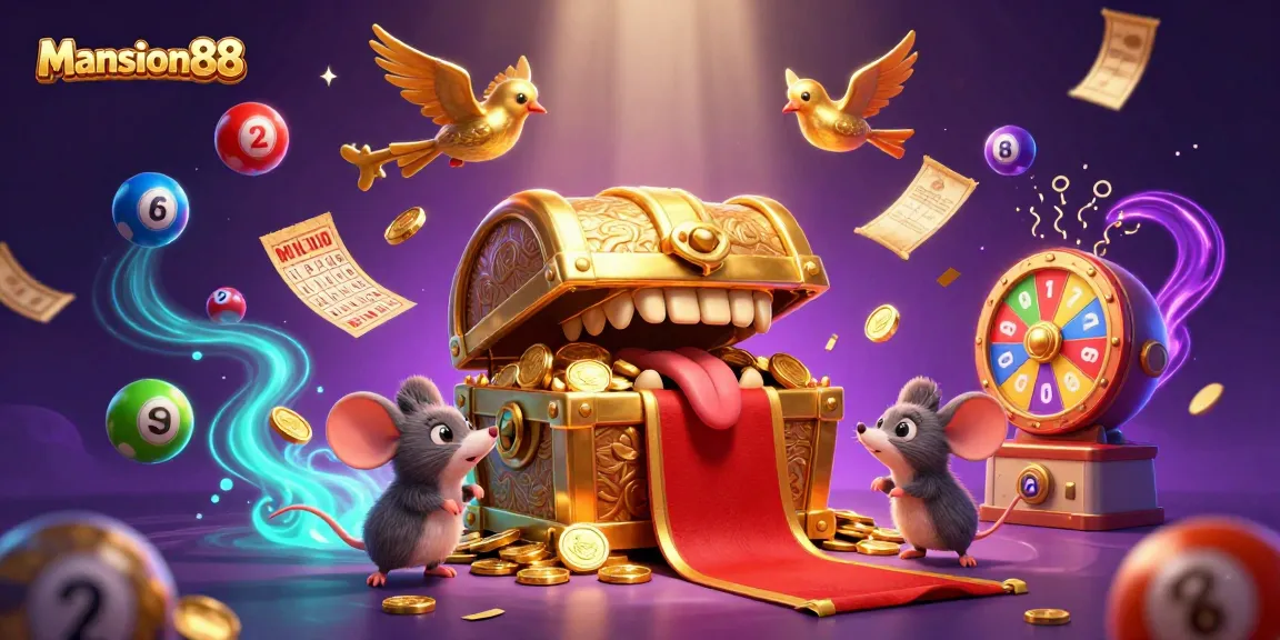 Mansion88 attracts players with dynamic gaming opportunities amidst a treasure-filled scene.