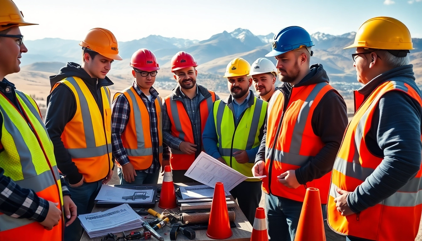 Construction safety training Colorado showing workers actively participating in a hands-on training session.