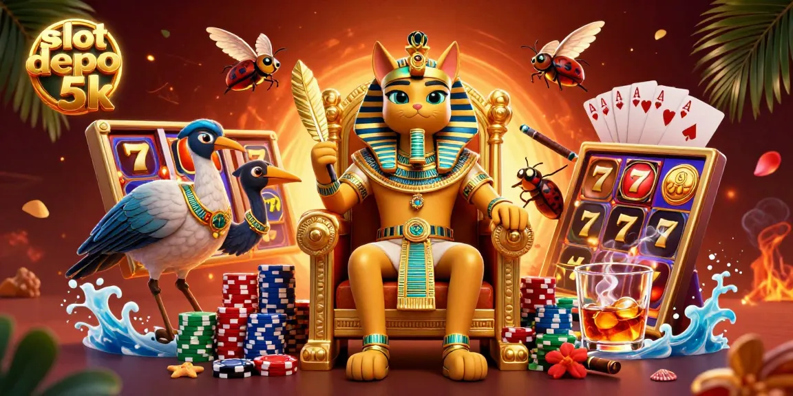 Experience thrilling slots with slot depo 5k featuring adorable characters and vibrant casino elements.