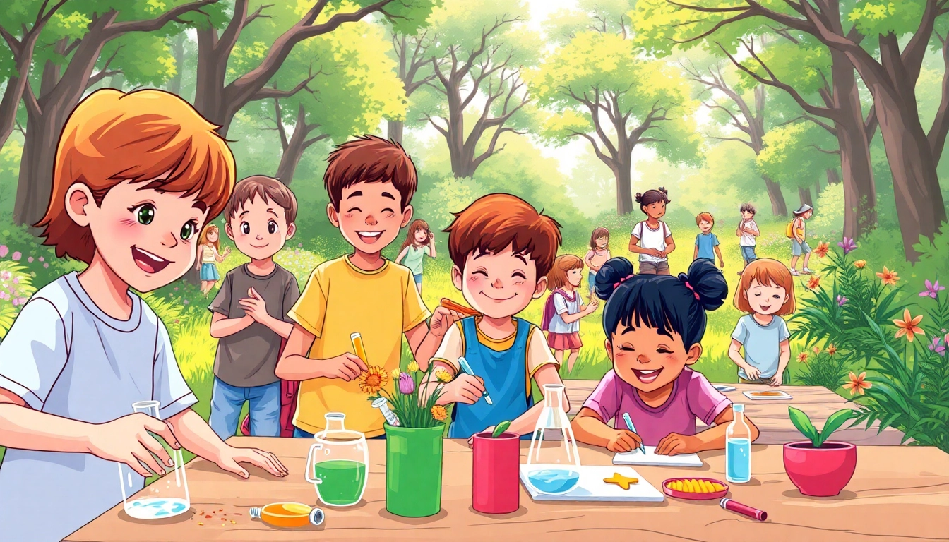 Kids engaging in fun activities at a homeschool summer camp, showcasing creativity and learning outdoors.