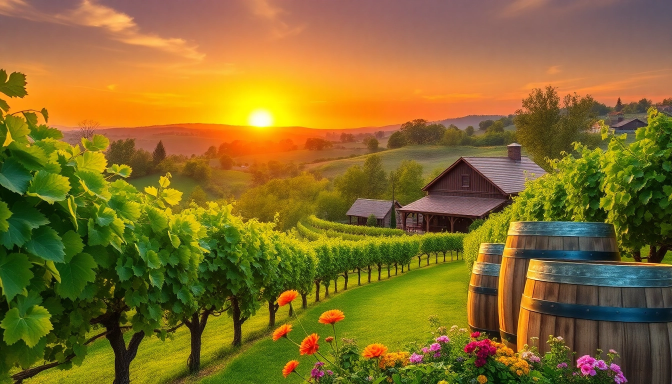 Experience clarksburg wineries with picturesque vineyards and serene sunset views.