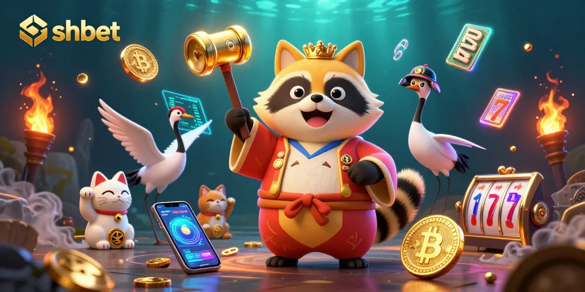 Engage with shbet’s vibrant gaming environment featuring a cheerful tanuki and lucky symbols.