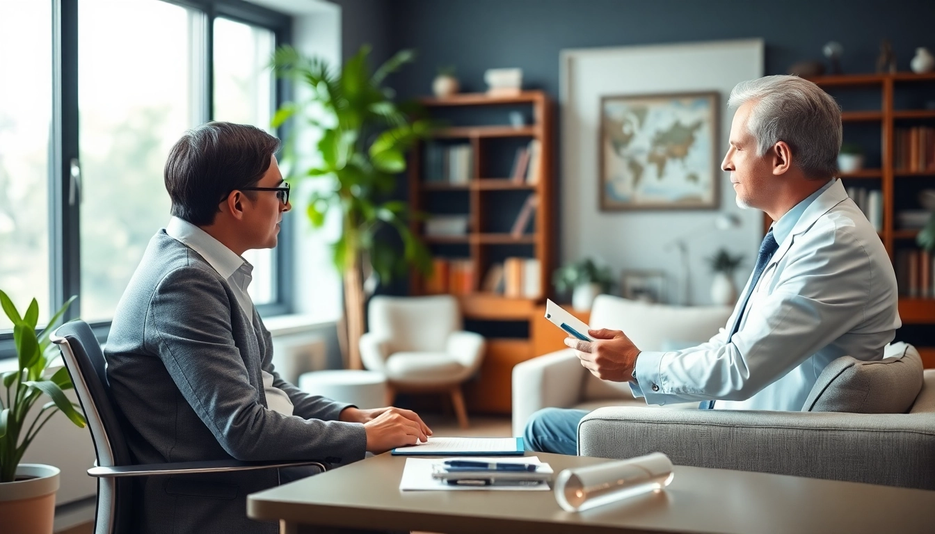 Engaging session with a top psychiatrist in dubai in a calming therapy office setting.