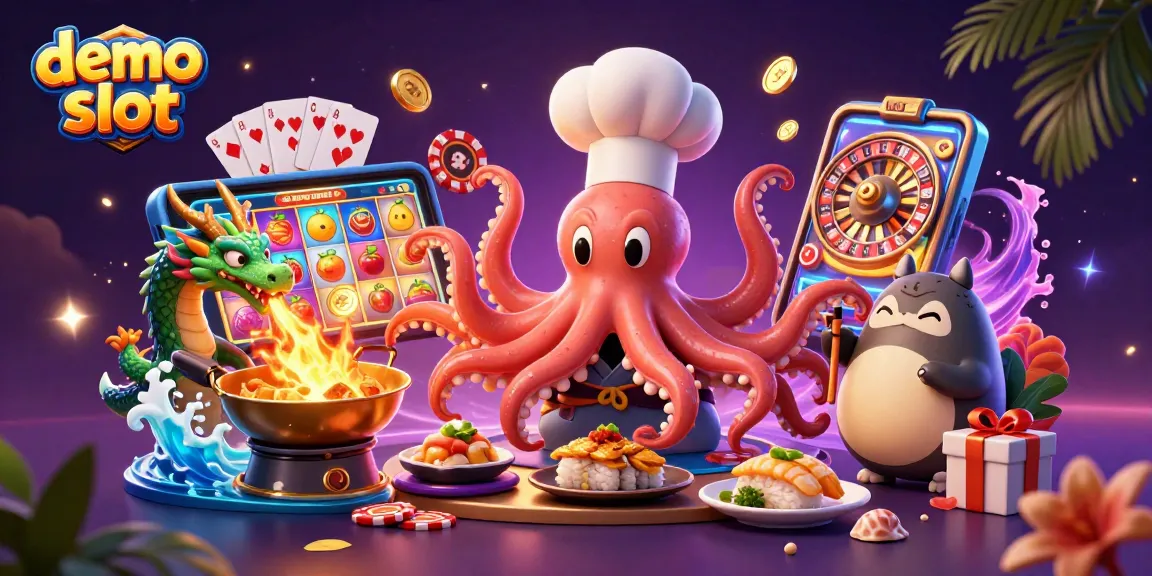 Engage with thrilling demo slot action featuring vibrant 3D characters and casino elements.