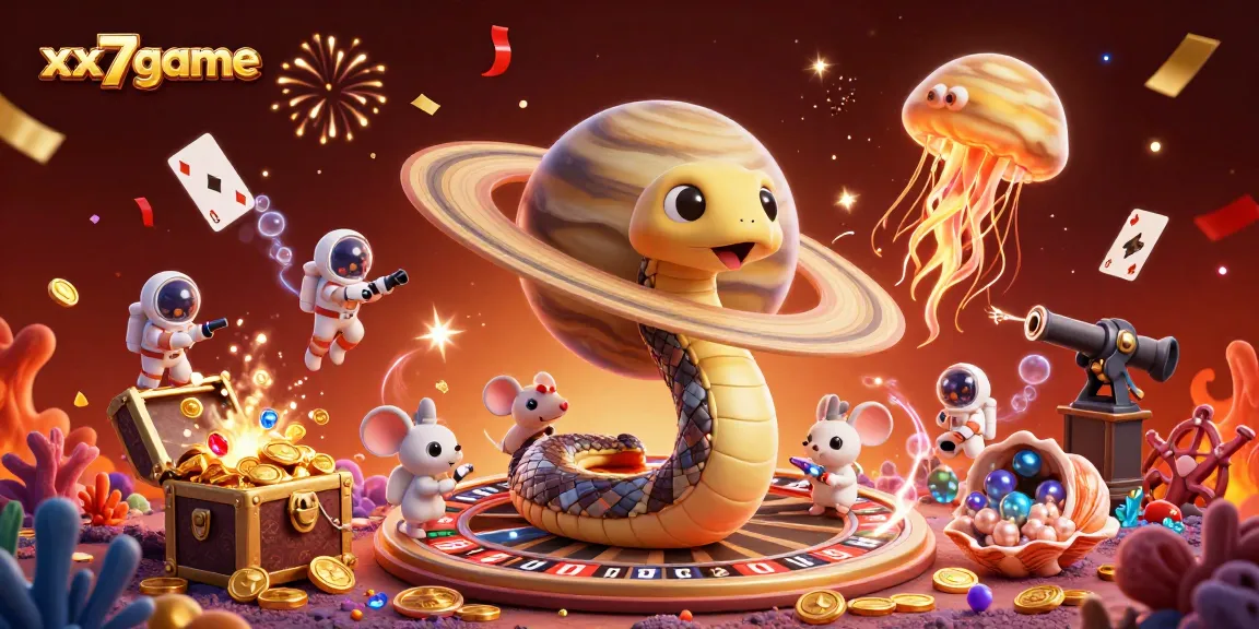 Experience thrilling gameplay with xx7game set in a cosmic casino, featuring vibrant characters and action-packed scenes.