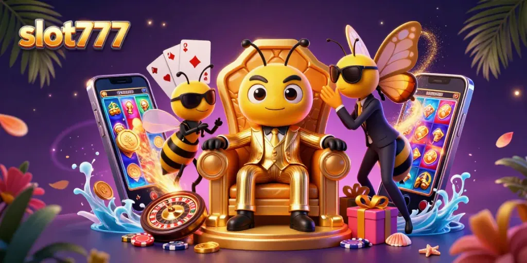 Slot777 menghadirkan pengalaman bermain yang sensasional dengan simbol jackpot dan koin emas yang meledak dari layar smartphone.